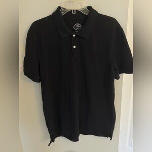 St. Johns Bay Legacy Polo 100% Cotton Men's L Black SS Golf Collared Shirt  EUC